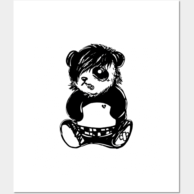 Emo Panda Wall Art by popcornpunk